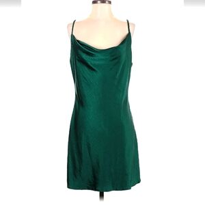 Emerald Cowl Neck Spaghetti Strap Short Dress